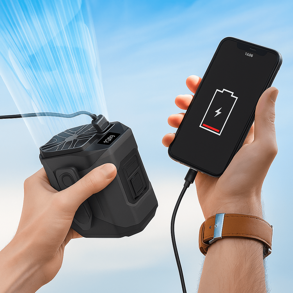 Ventilador Cintura Portátil con Power Bank y Linterna - VyFlair
