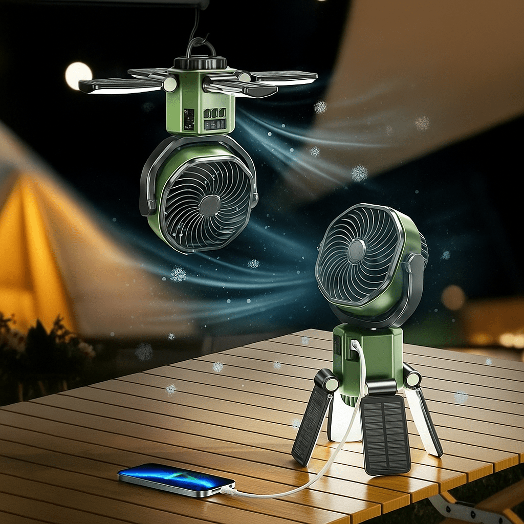 Ventilador Portátil Camping con Luz LED y Batería 6000mAh - VyFlair