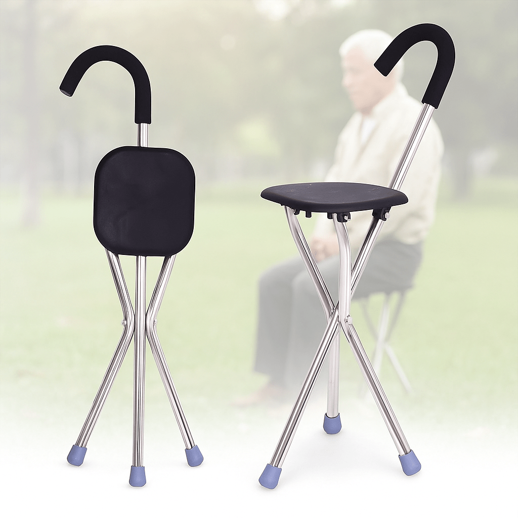 CrutchSeat Taburete Plegable para Muletas Portátil - VyFlair