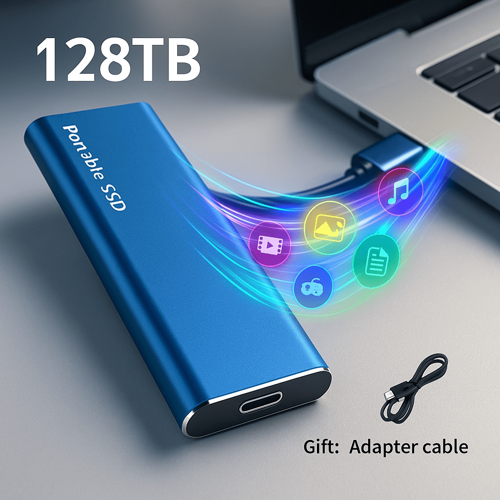Disco Duro SSD Externo 128TB USB 3.2 Rápido - VyFlair