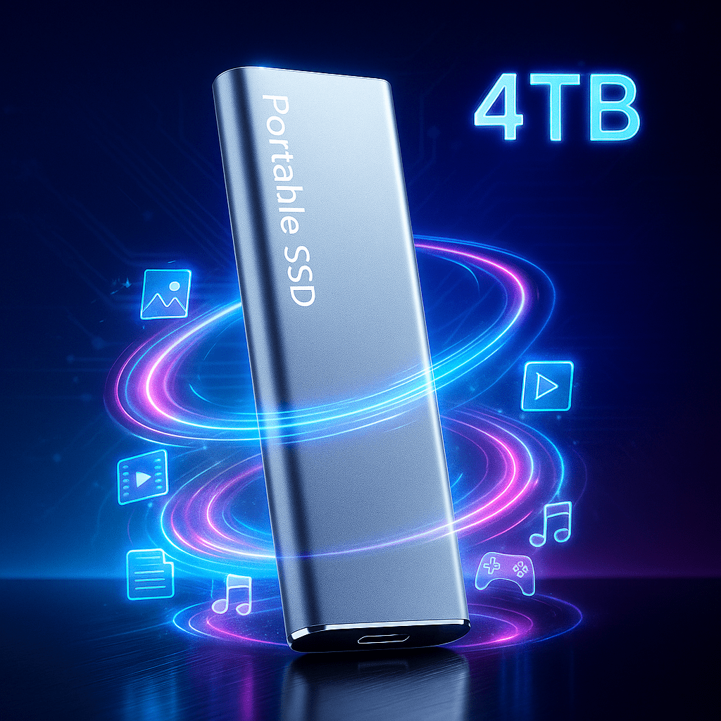 Disco Duro Externo 4TB USB - C Ultra Delgado - VyFlair
