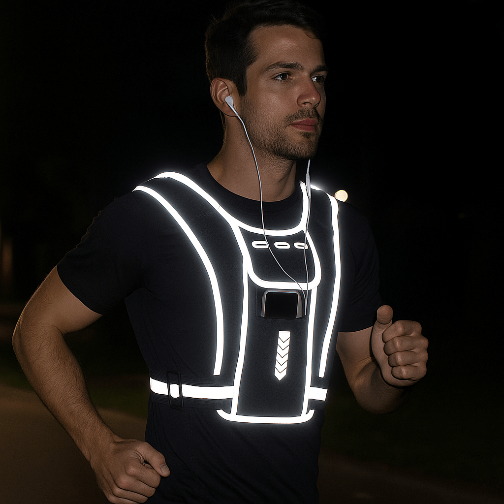Chaleco Reflectante para Correr con Bolsa Frontal - VyFlair