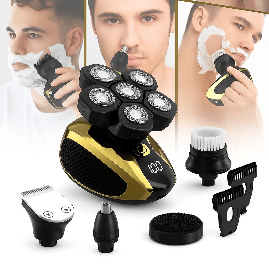 Afeitadora de Cabeza 6D Recargable para Hombres Calvos - VyFlair