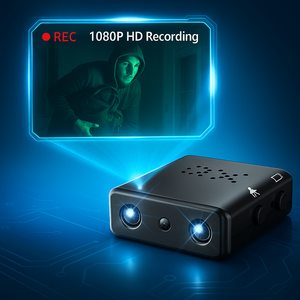 Mini Cámara Full HD Ultra Compacta con Micrófono y Grabación en Bucle | Seguridad 24/7 - VyFlair