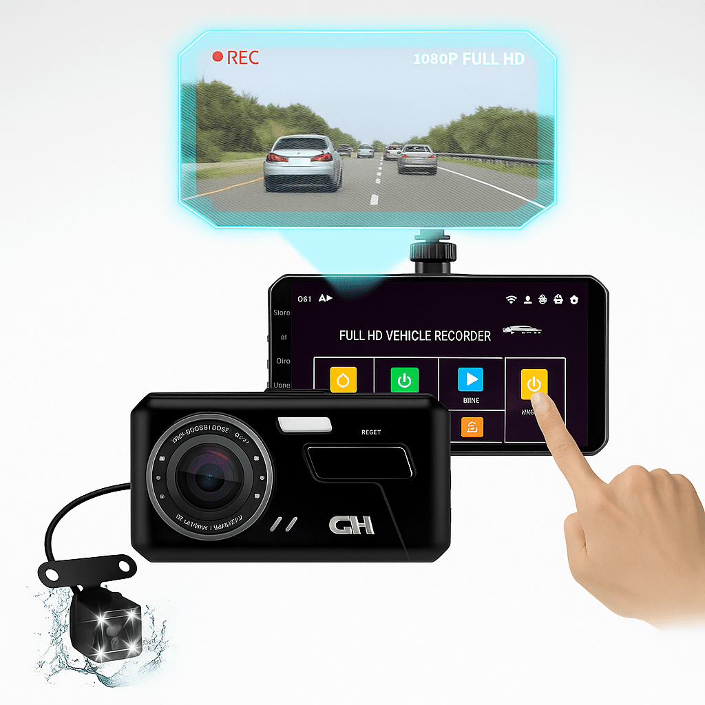 Cámara Dash 1080P Full HD Frontal y Trasera - VyFlair