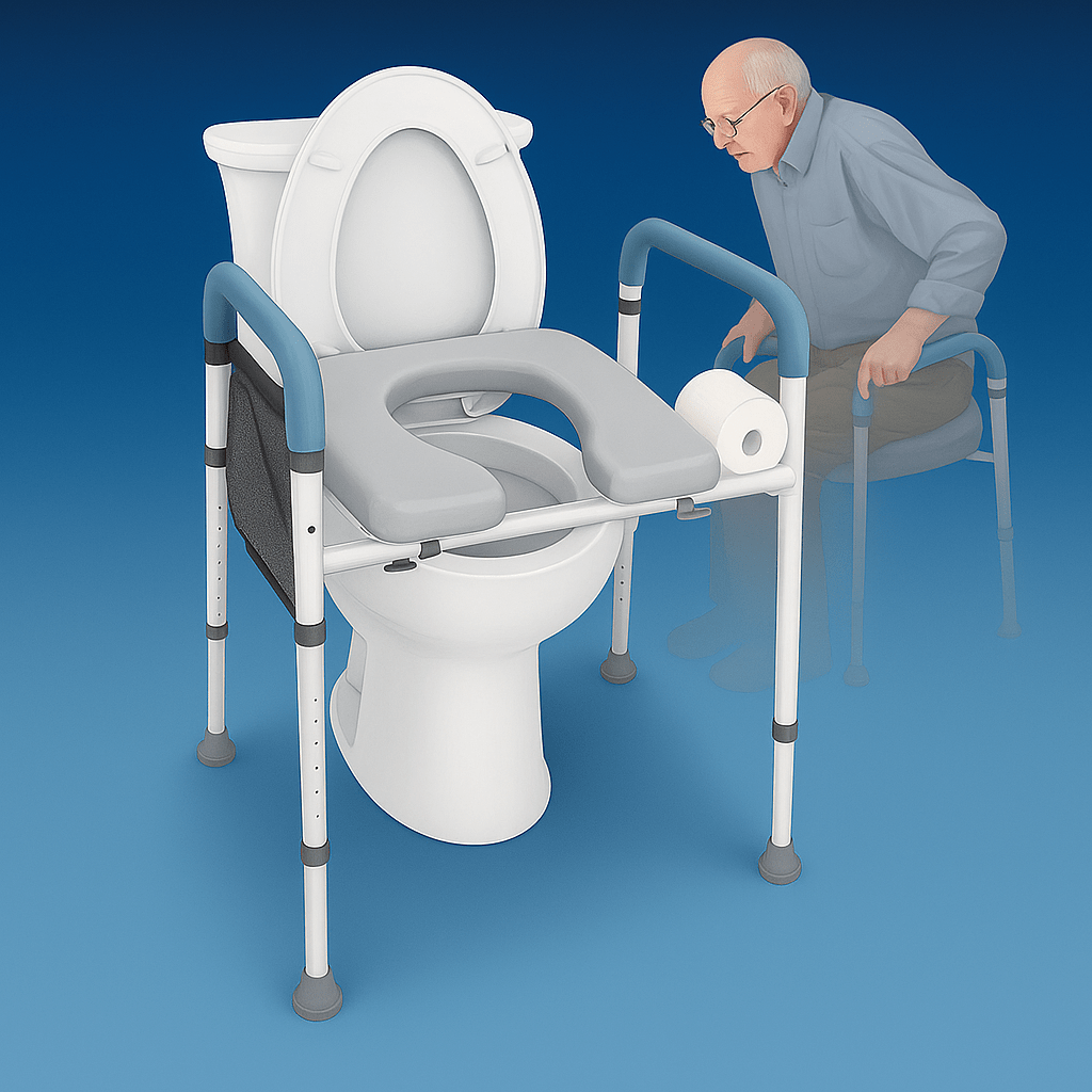 Asiento Elevador de Inodoro Ajustable con Agarraderas - VyFlair