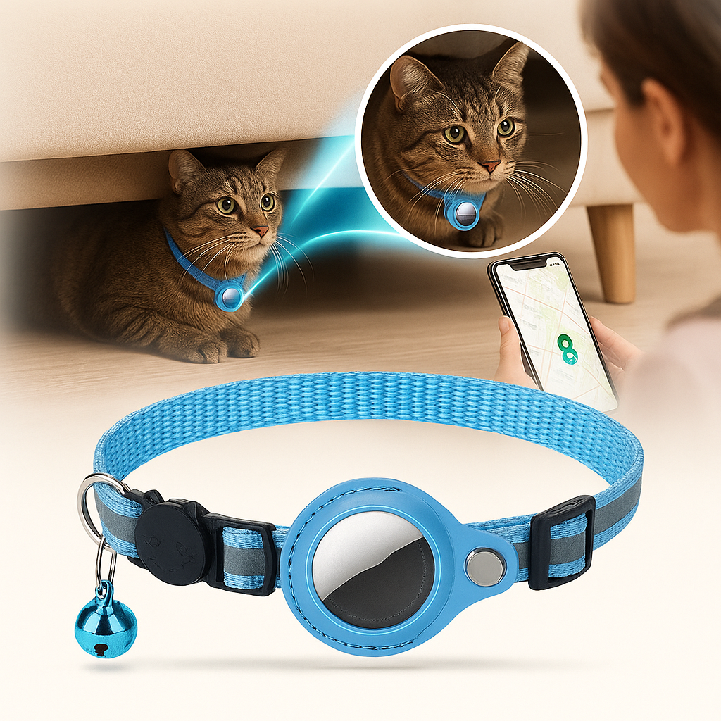 Collar GPS para Gatos – Reflectante, Impermeable y Compatible con AirTag