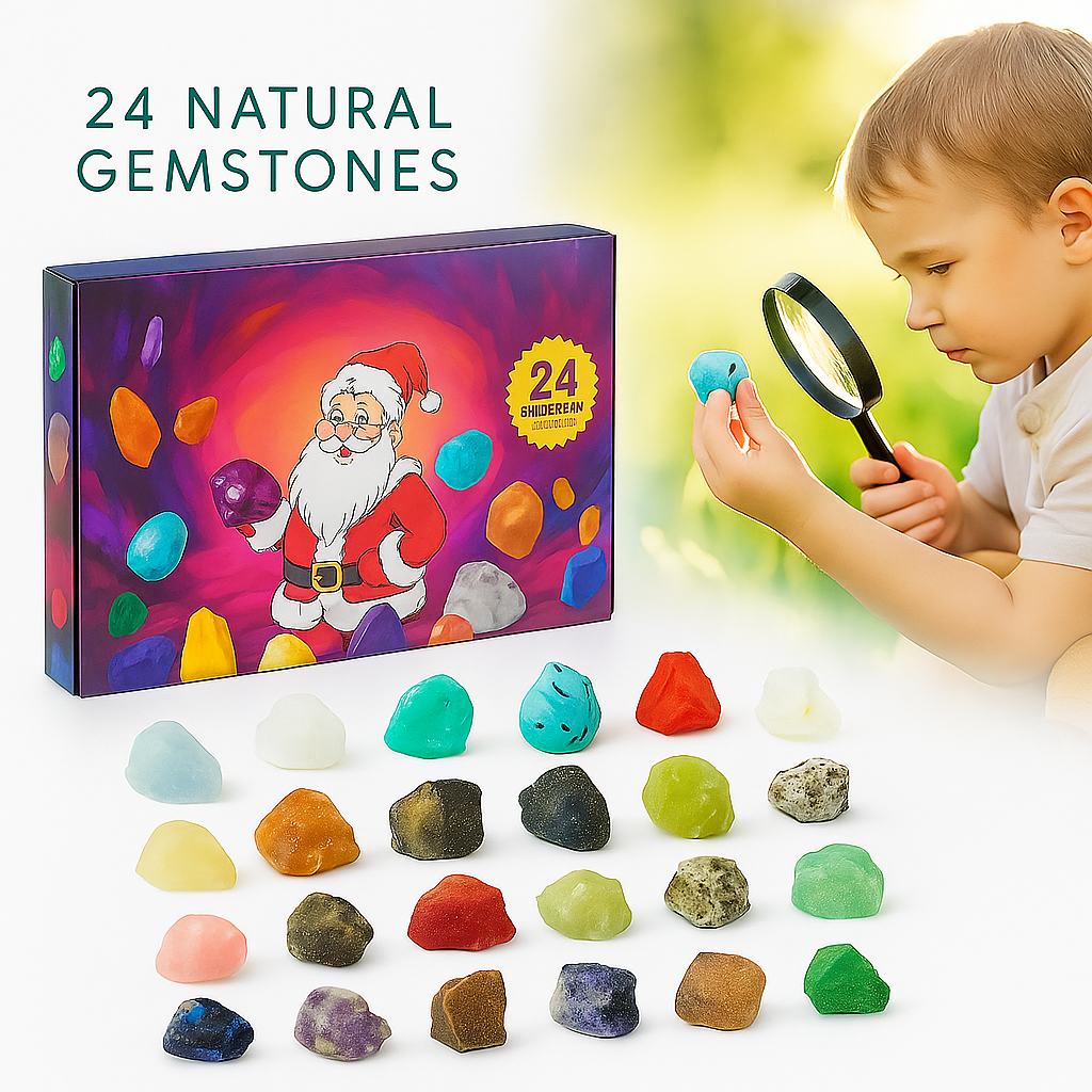 Calendario de Adviento Crystalgems 2025 | 24 Piedras Preciosas Naturales para Exploradores y Coleccionistas