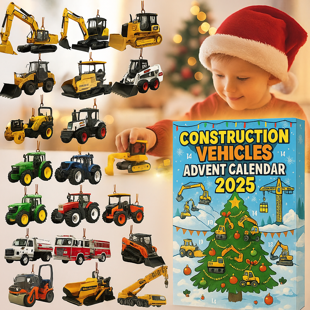 Calendario dell'Avvento Veicoli da Costruzione 2025 – 24 Giorni di Divertimento e Creatività per Bambini