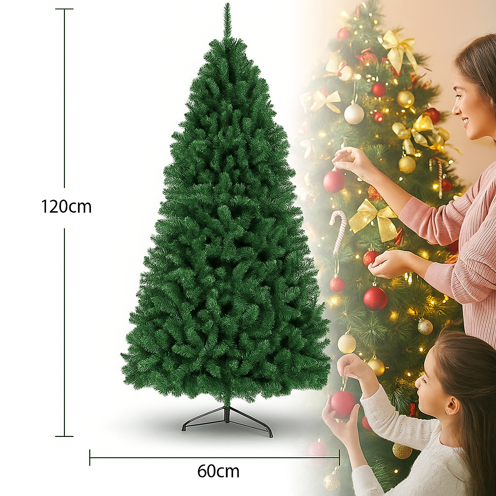Sztuczna zielona choinka od 90 do 240 cm | Dekoracja świąteczna do wnętrz i na zewnątrz