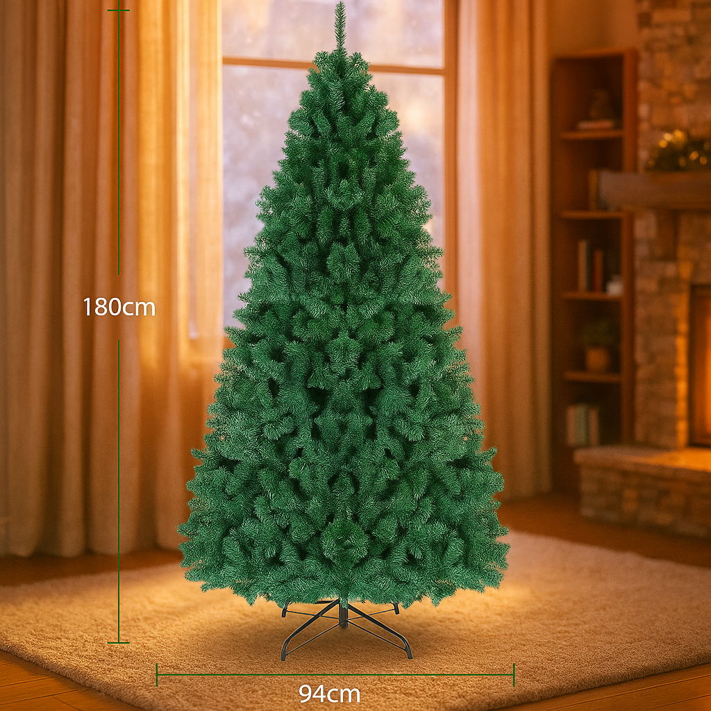 Duża sztuczna zielona choinka - 90 do 240 cm | Trwała i elegancka dekoracja świąteczna