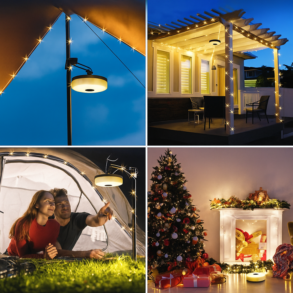 Zewnętrzne Łańcuchy Światełek Bożonarodzeniowych USB z Akumulatorem – Ciepła Biel i Wielokolorowe