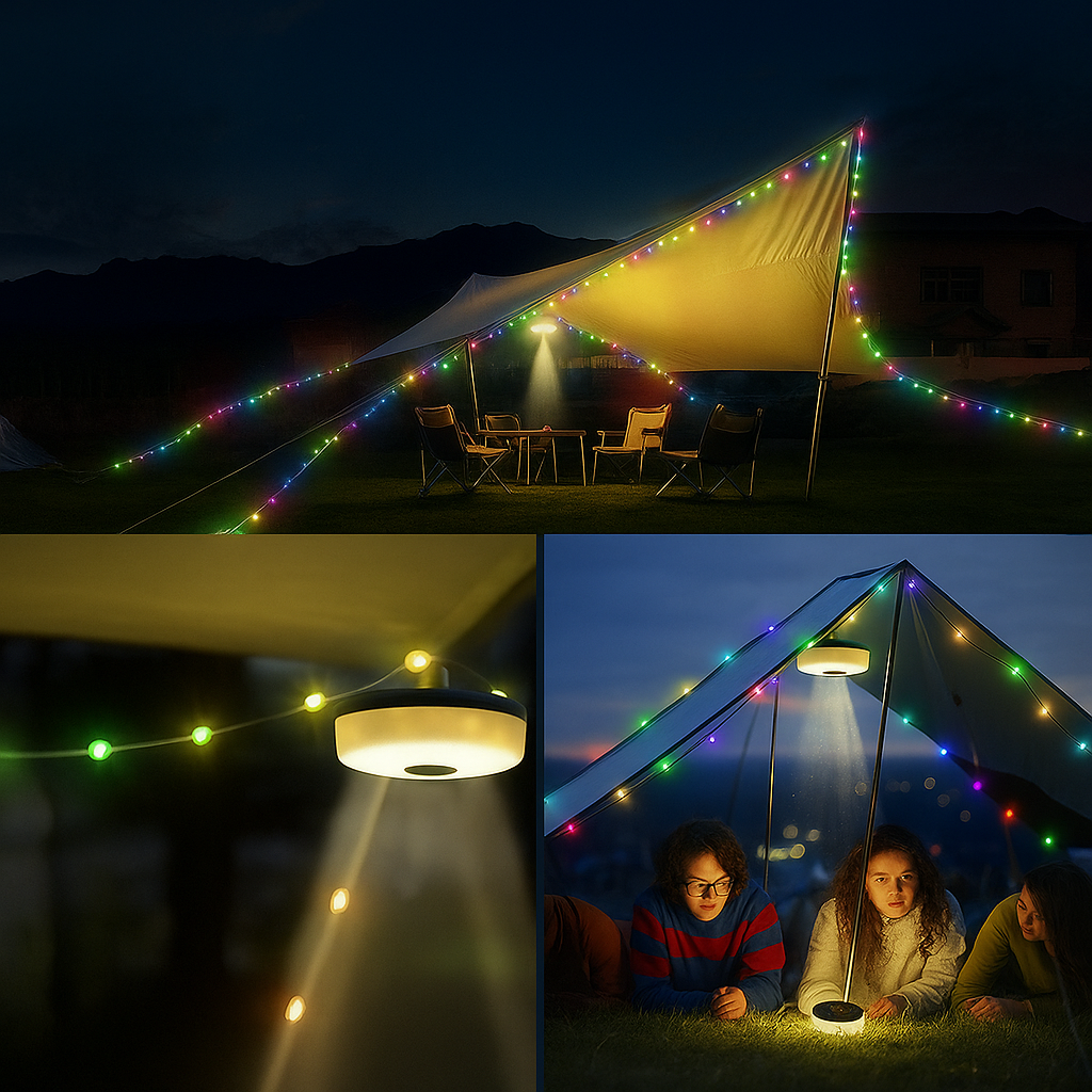 Zewnętrzne Łańcuchy Światełek Bożonarodzeniowych USB z Akumulatorem – Ciepła Biel i Wielokolorowe