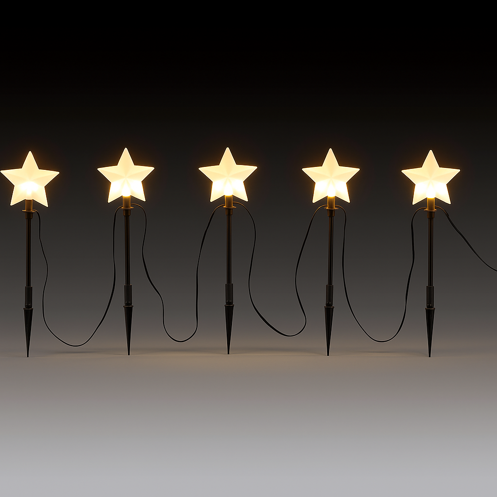 Lampy gwiezdne do ogrodu – zewnętrzna dekoracja świąteczna LED z timerem
