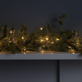 Guirnalda Iluminada LED de Navidad – 2 m con Follaje Realista y Temporizador