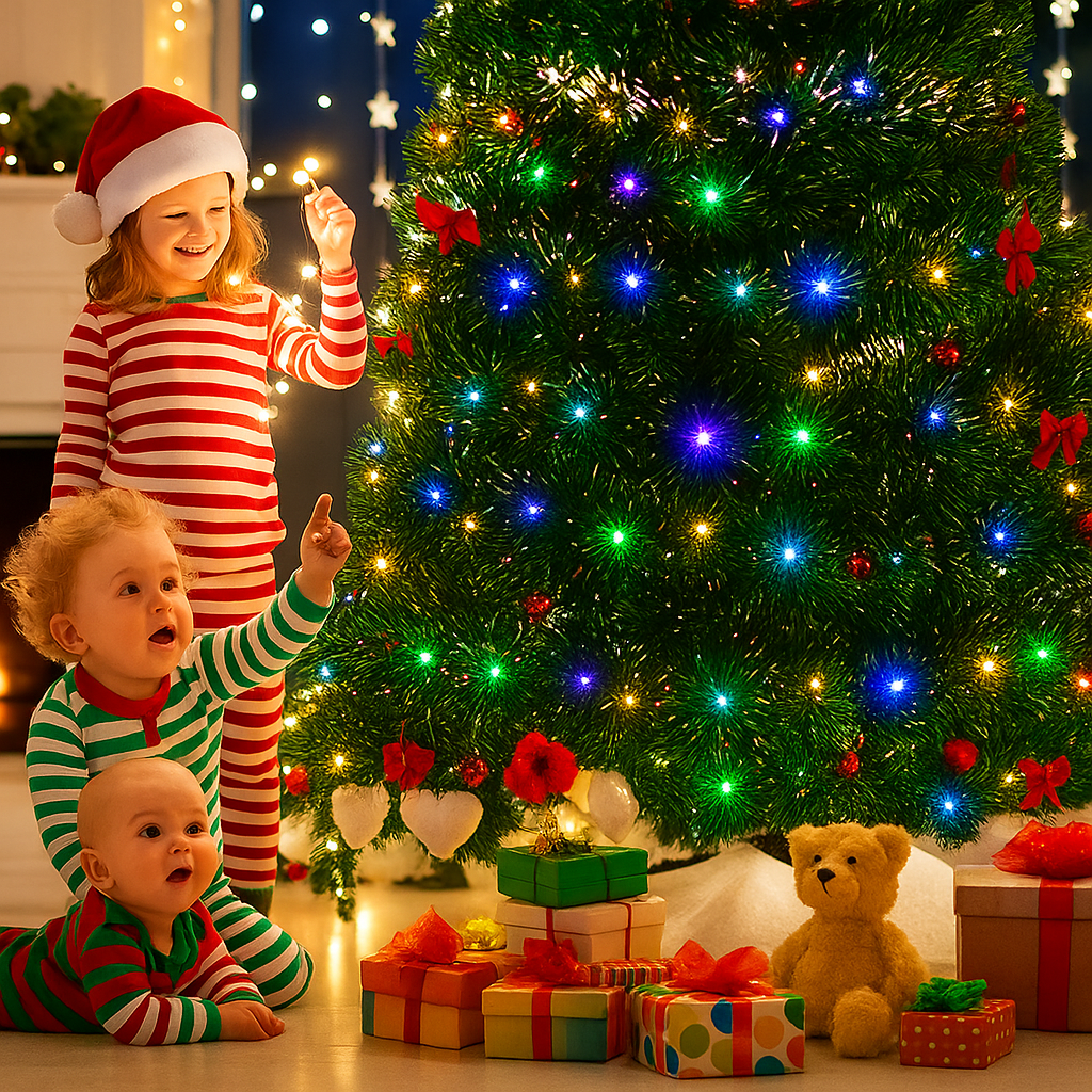 Árbol de Navidad Artificial Preiluminado LED – Pino Realista con Estrella Decorativa