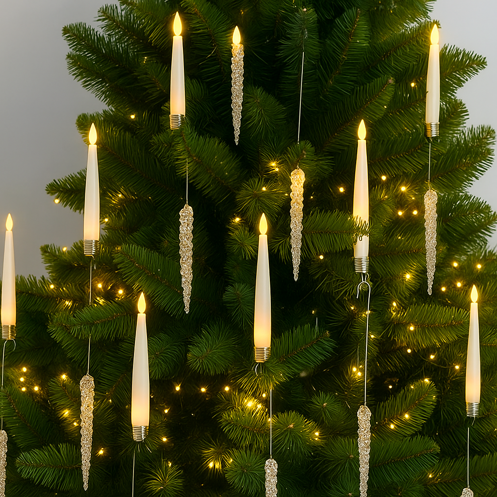 Velas LED Parpadeantes para Árbol de Navidad – Iluminación Realista y Segura sin Llama