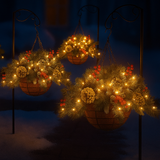 Cesta Colgante de Navidad LED – Decoración Festiva para Interior y Exterior