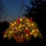 Cesta Colgante de Navidad LED – Decoración Festiva para Interior y Exterior