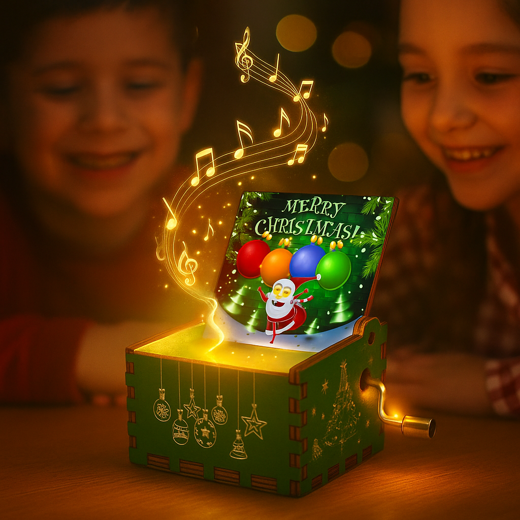 Caja de Música Navideña de Madera – Bailarina Hecha a Mano