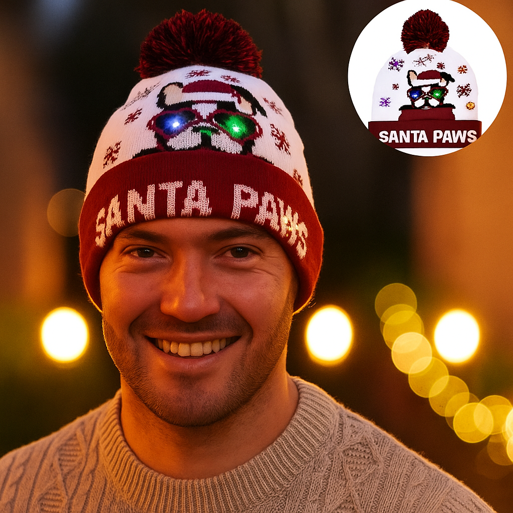 Czapka Świąteczna LED GlowDeer – Ciepła, Świąteczna i Jasna