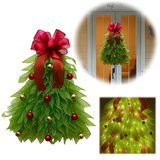 Corona de Navidad Hecha a Mano – Decoración con Luces LED para Puerta Principal