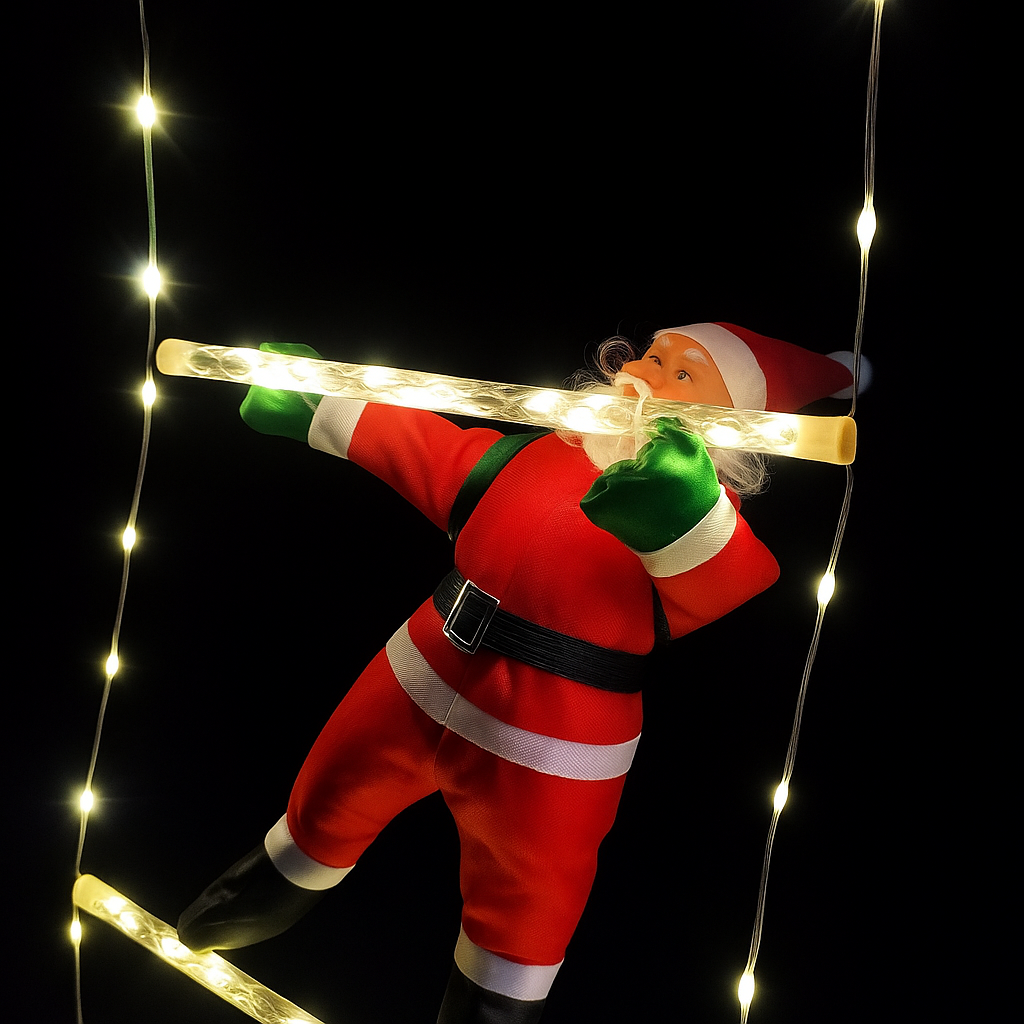 Escalera de Navidad LED HolidayBright – Santa Trepando 3 m para Exterior