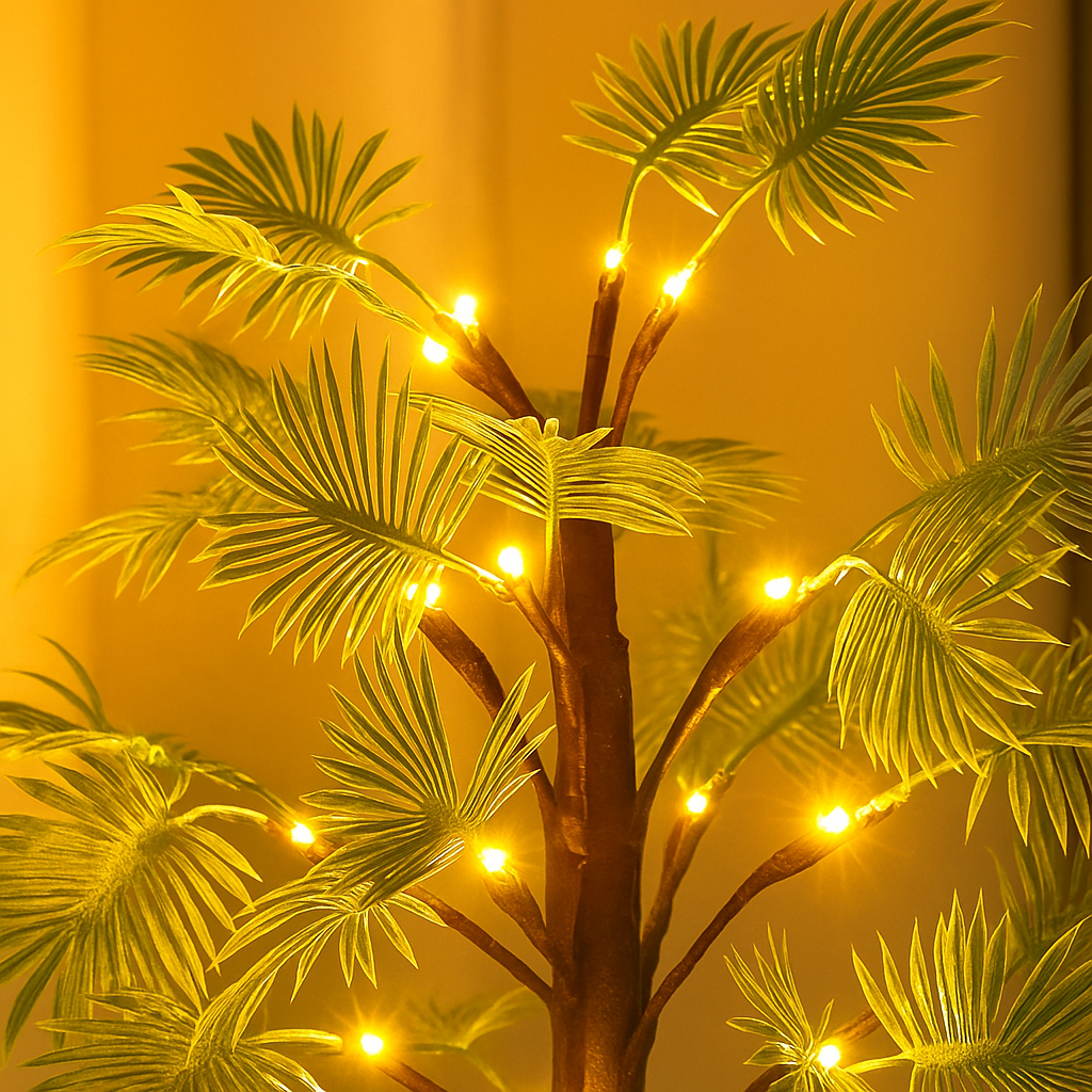 Lampa z palmy LED BrightLife – Ciepłe światło na przytulne Boże Narodzenie