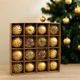 Zestaw luksusowych bombek choinkowych – 16 sztuk o średnicy 6 cm na choinkę