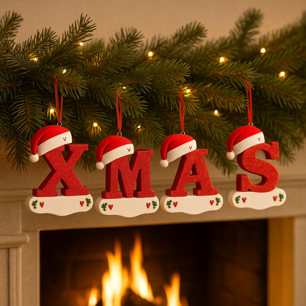 Litery 3D Navidad Luxe – Eleganckie Zawieszki na Choinkę i Stół