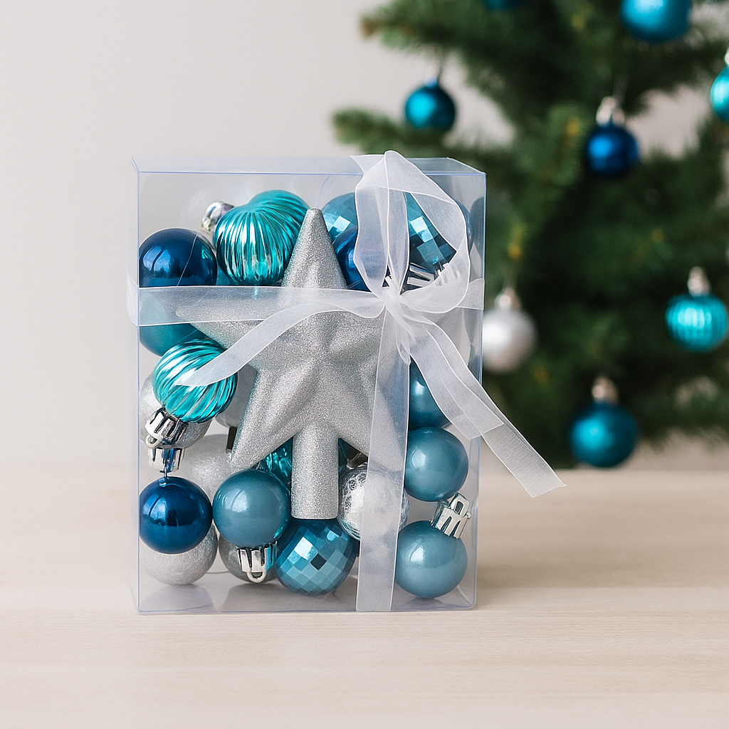 Set 30 Bolas de Navidad – Adornos en Colores Brillantes para Decoración de Árbol