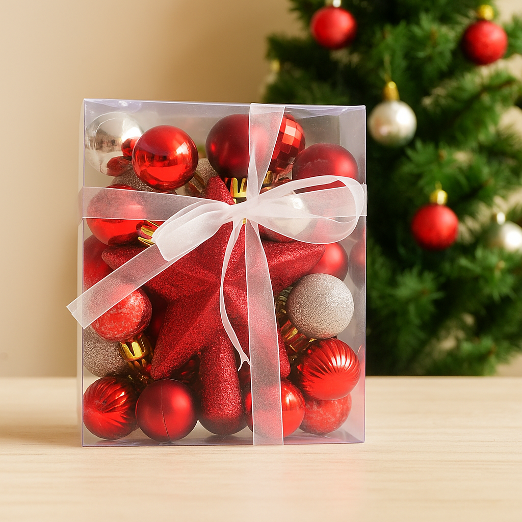 Set 30 Bolas de Navidad – Adornos en Colores Brillantes para Decoración de Árbol