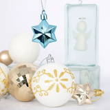 Zestaw 44 bombek choinkowych – unikalny design z plastiku o rozmiarze 3–6 cm do dekoracji choinki