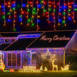 Cascada de Luces LED Navideñas 5M – Multicolor Impermeable para Interior y Exterior