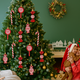 Set 6 Adornos Lollipop Navideños – Diseño Caramelo para Árbol y Regalo