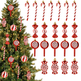 Set 6 Adornos Lollipop Navideños – Diseño Caramelo para Árbol y Regalo