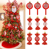 Set 6 Adornos Lollipop Navideños – Diseño Caramelo para Árbol y Regalo