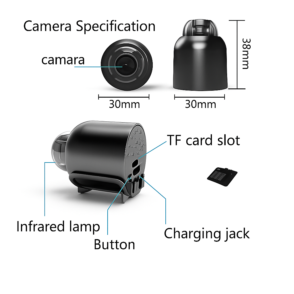 Mini Kamera WiFi 5G HD 1080p Dyskretne Bezpieczeństwo