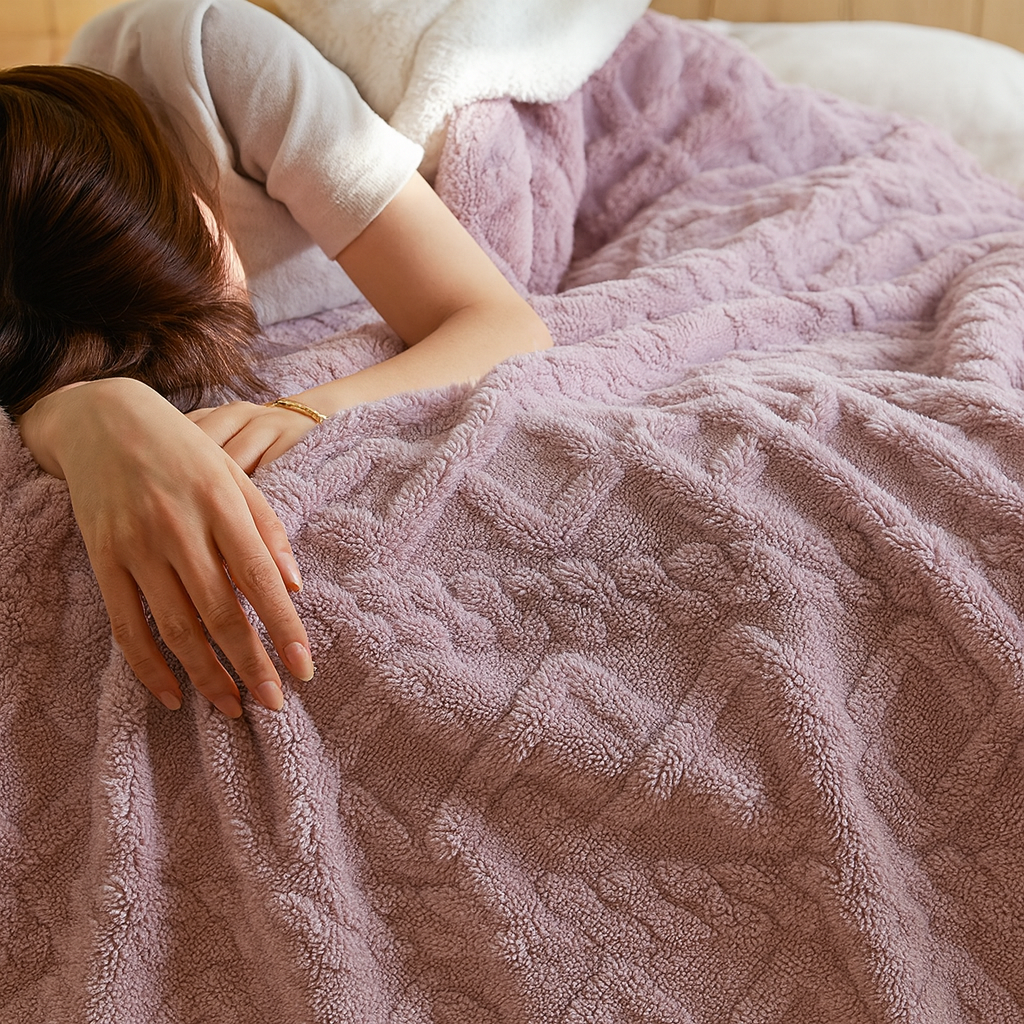 Manta Reversible WoolDream – Cree – Ultra Cálida y Elegante