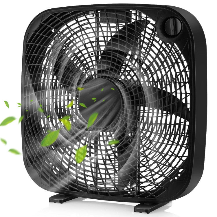 Ventilador de Piso 20" - Enfriamiento Portátil - 3 Velocidades - Control Perilla