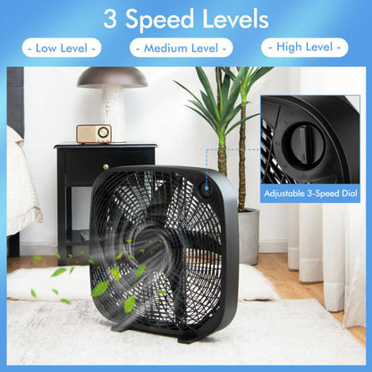 Ventilador de Piso 20" - Enfriamiento Portátil - 3 Velocidades - Control Perilla
