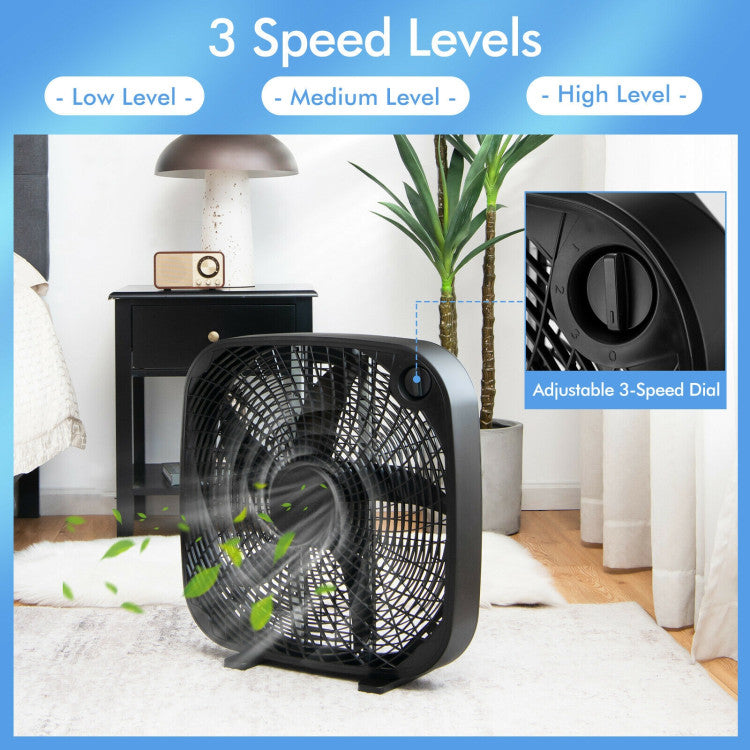 Ventilador de Piso 20" - Enfriamiento Portátil - 3 Velocidades - Control Perilla