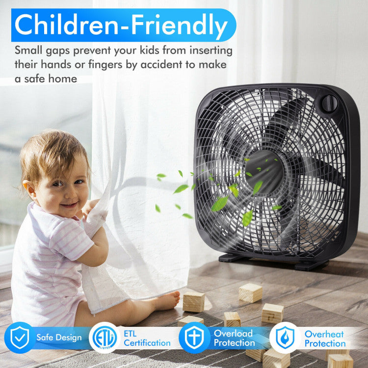 Ventilador de Piso 20" - Enfriamiento Portátil - 3 Velocidades - Control Perilla