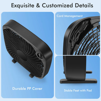 Ventilador de Piso 20" - Enfriamiento Portátil - 3 Velocidades - Control Perilla