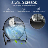 Ventilador de Piso 20" Alta Velocidad - Metal Duradero - 3 Modos