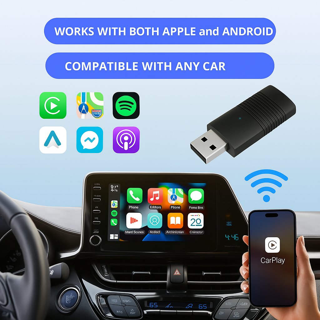 Adaptador Wireless CarPlay para iPhone y Android