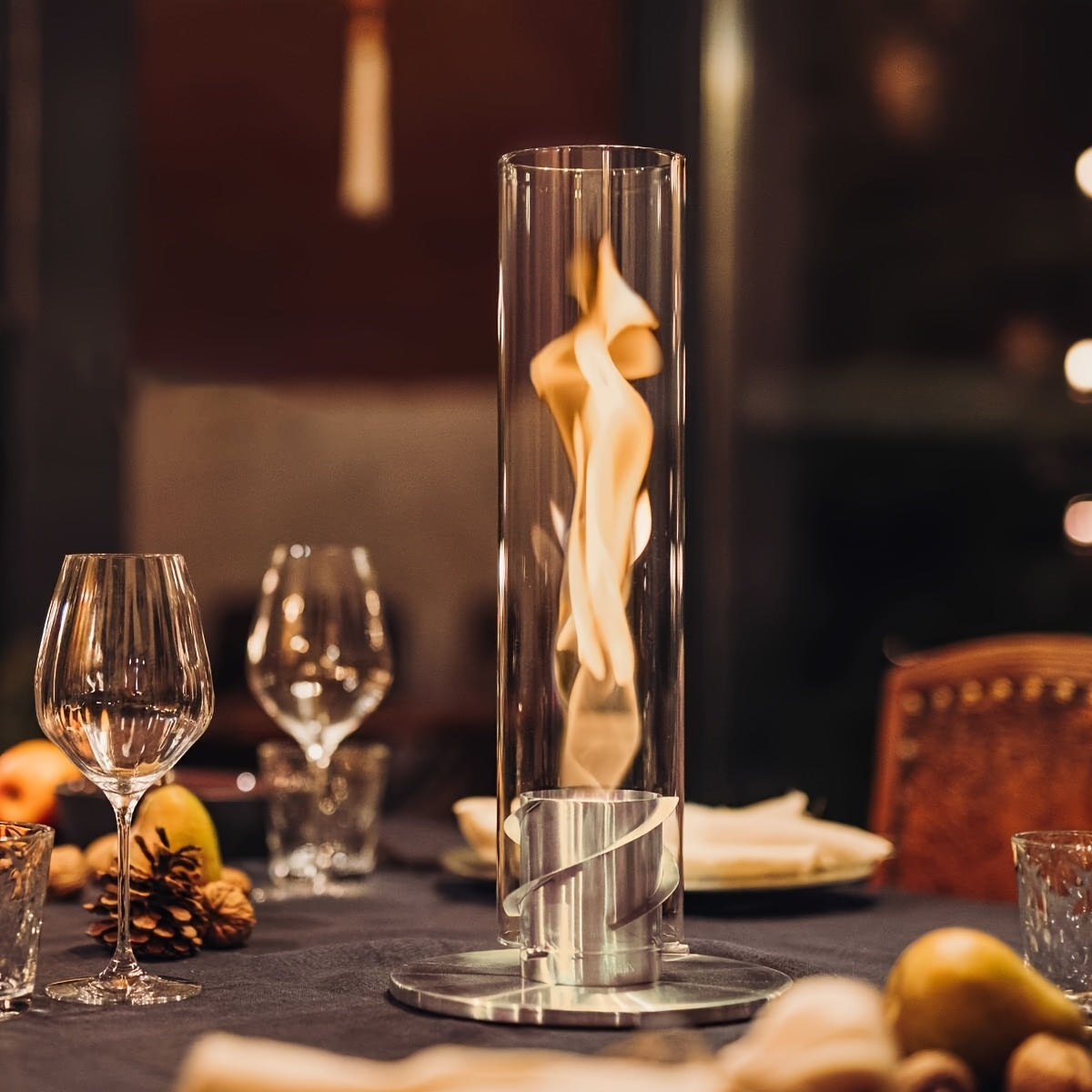 Chimenea Bioetanol de Vidrio para Mesa - Interior - Diseño Moderno