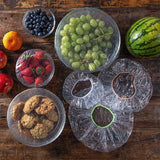 Tapas elásticas plásticas reutilizables para alimentos (100 pcs)
