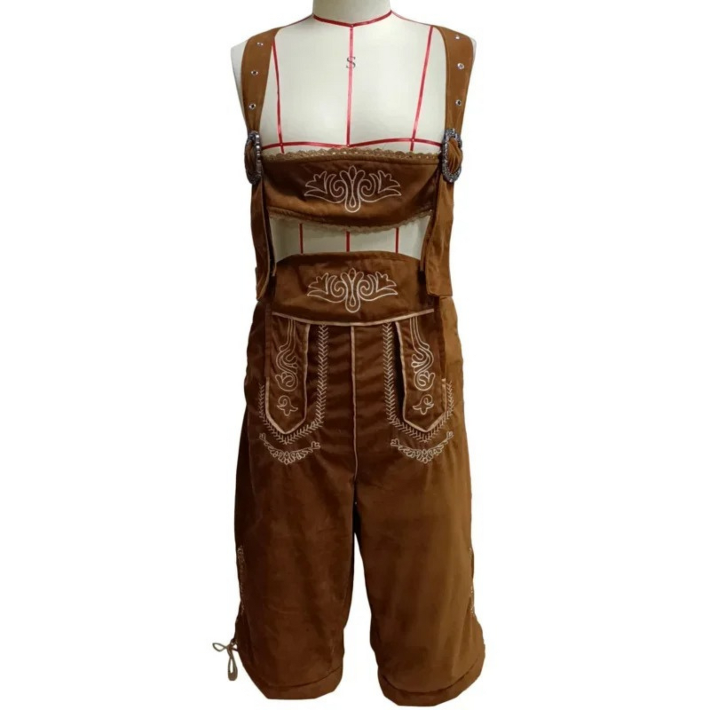 Pantalones Lederhosen para Hombre - Cuero de Alta Calidad - Tirantes y Camisa - Atuendo Tradicional para Fiestas