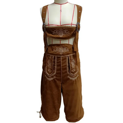 Pantalones Lederhosen para Hombre - Cuero de Alta Calidad - Tirantes y Camisa - Atuendo Tradicional para Fiestas